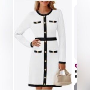 MEROKEETY Women's Long Sleeve Bodycon Sweater Dress Crewneck